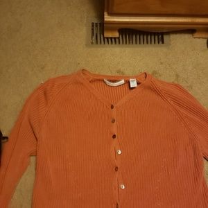 Deep orange button up sweater